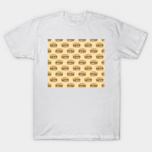 Silly Burger Pug Pattern T-Shirt